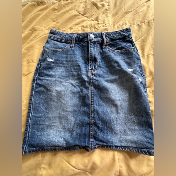 Hollister Distressed Denim Mini Skirt 25 W - Picture 1 of 6